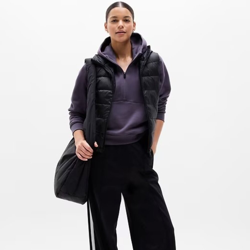 ATHLETA Forever Fleece 1/2 Zip Hoodie Size L NEW NWT Sweatshirt Twilight Purple - Picture 3 of 15